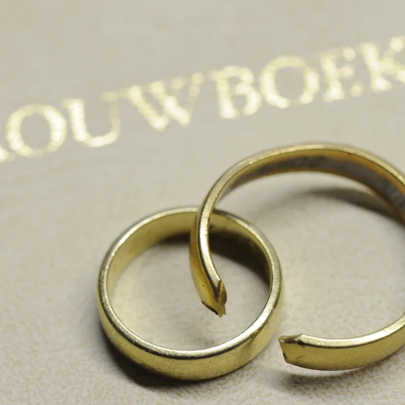 Ringen op trouwboekje 