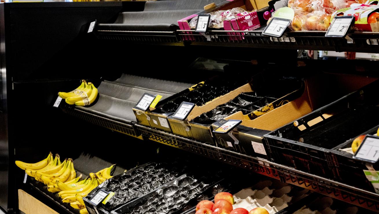 Lege schappen door boerenprotest 